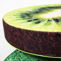 3D kiwi fruit  digital printed micromink round  seat cushion for kids